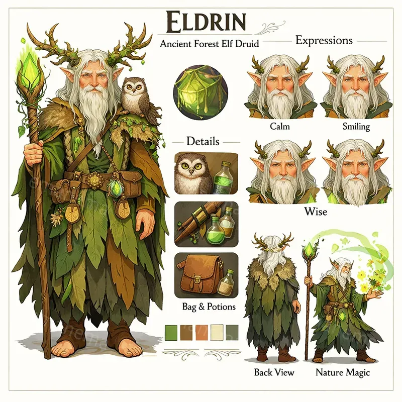 Fantasy Character Reference Sheets ChatGPT Image Prompt | PromptBase