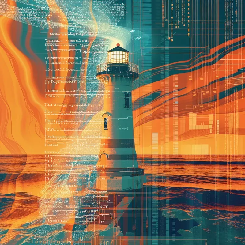 Images Floating Lines Of Code Midjourney Prompt | PromptBase