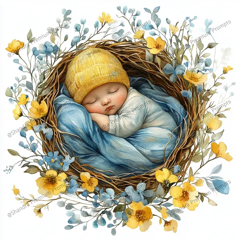 Baby Shower Beautiful Cliparts Midjourney Prompt | PromptBase