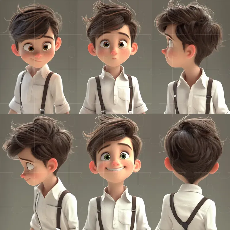 3D Pixar Characters Sheets Midjourney Prompt | PromptBase