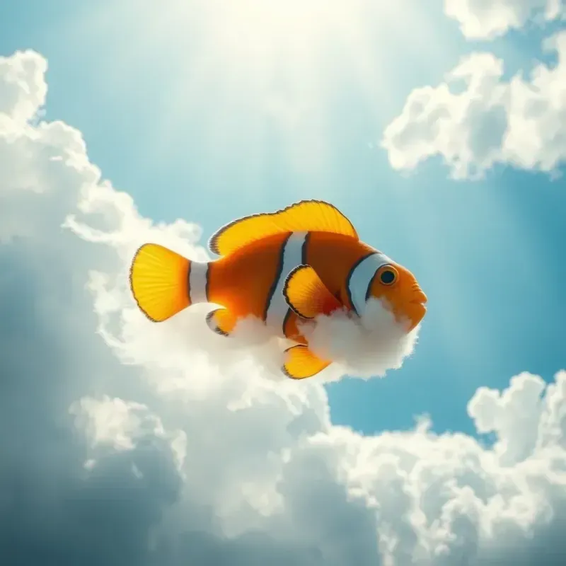 Sea Animals Swimming Through The Clouds FLUX Prompt | PromptBase