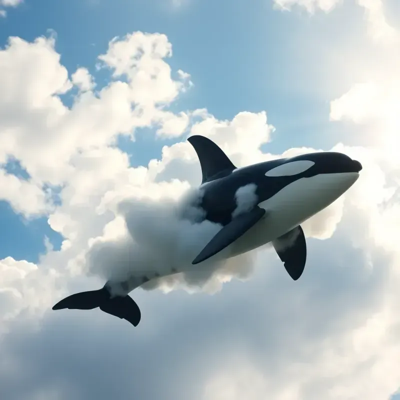 Sea Animals Swimming Through The Clouds FLUX Prompt | PromptBase