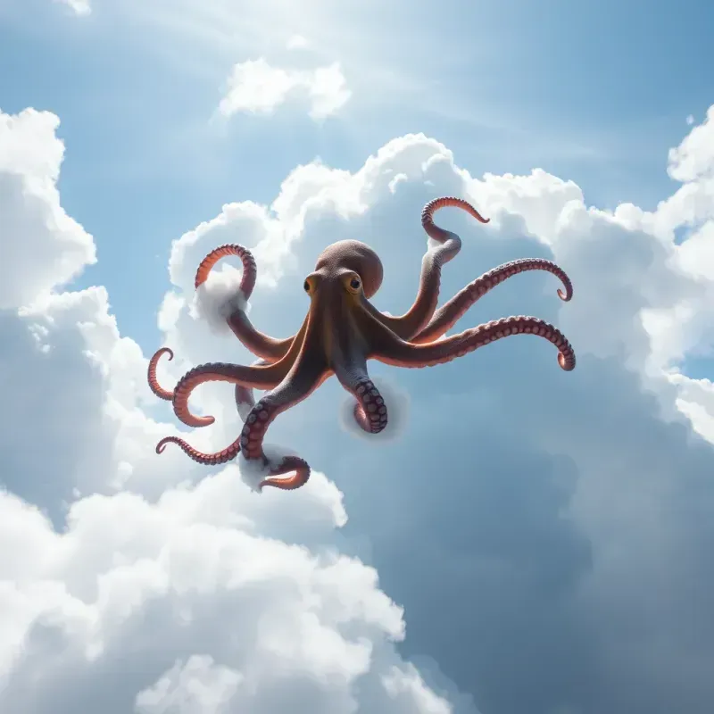 Sea Animals Swimming Through The Clouds FLUX Prompt | PromptBase