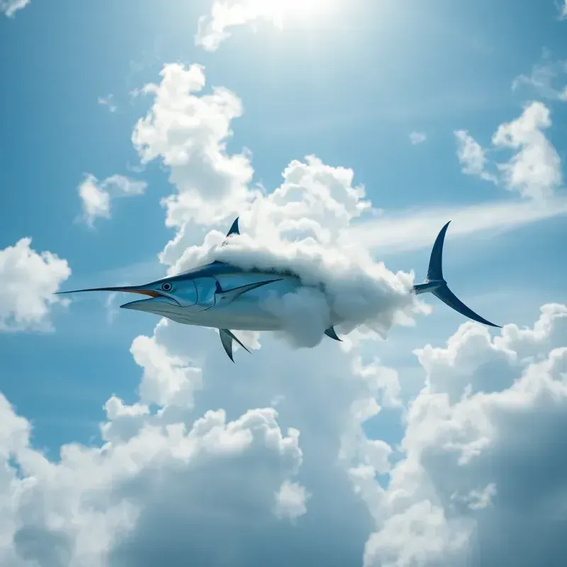 Sea Animals Swimming Through The Clouds FLUX Prompt | PromptBase