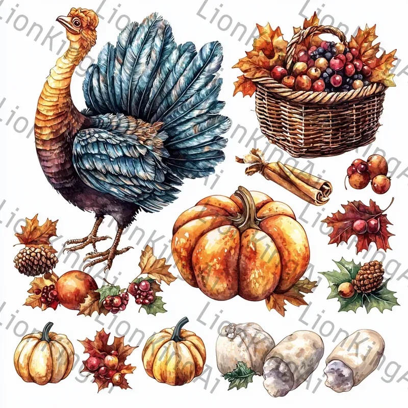 Celebration Watercolor Clip Art Sets Midjourney Prompt | PromptBase
