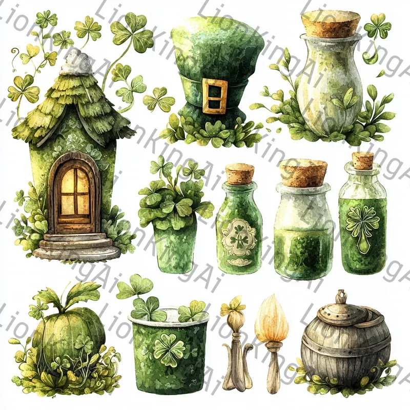 Celebration Watercolor Clip Art Sets Midjourney Prompt | PromptBase