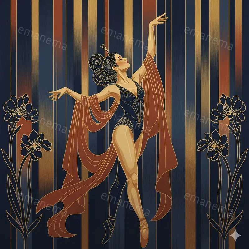 Modern Fashion Art Deco Style Gemini Image Prompt | PromptBase