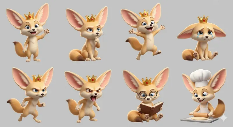 Modular Mascot Character Sheet Generator Gemini Image Prompt | PromptBase