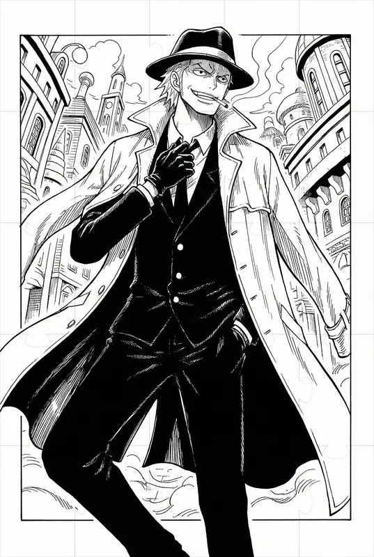 Eiichiro Oda Style One Piece Manga Art Gemini Image Prompt | PromptBase