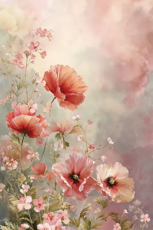 Dreamy Watercolor Floral Scenes Midjourney Prompt | PromptBase