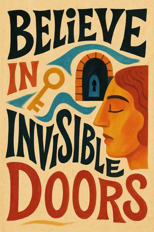 Surreal illustrated quote poster about desire and imagination