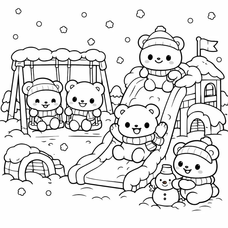 Cozy Winter Coloring Pages For Kids ChatGPT Image Prompt | PromptBase