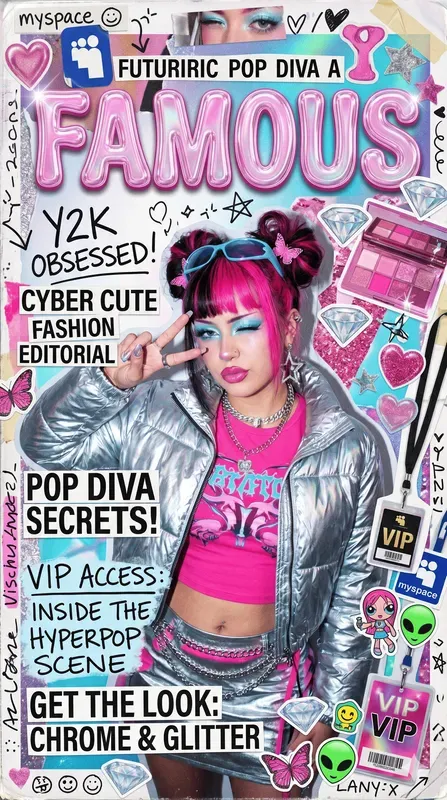 Y2k Chaos Magazine Covers Gemini Image Prompt | PromptBase
