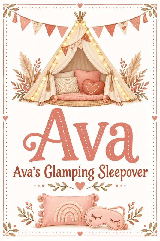 Kids Glamping Party Tent Name Signs ChatGPT Image Prompt | PromptBase