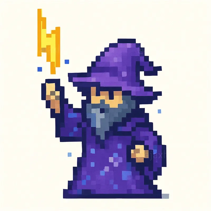 Pixel Wizard Computer Pixel Wizard Character Packs ChatGPT Image Prompt | PromptBase