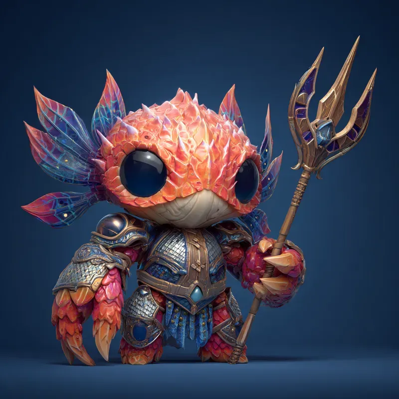 Chibi Warrior Aquatic Fantasy Fighters Midjourney Prompt | PromptBase