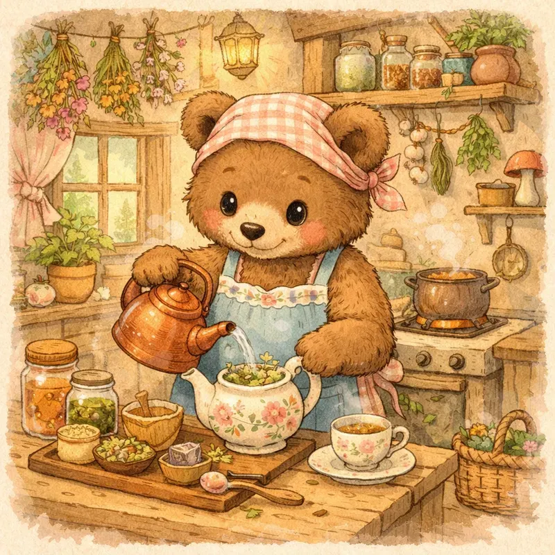 Whimsical Cozy Animals In Storybook Art ChatGPT Image Prompt | PromptBase