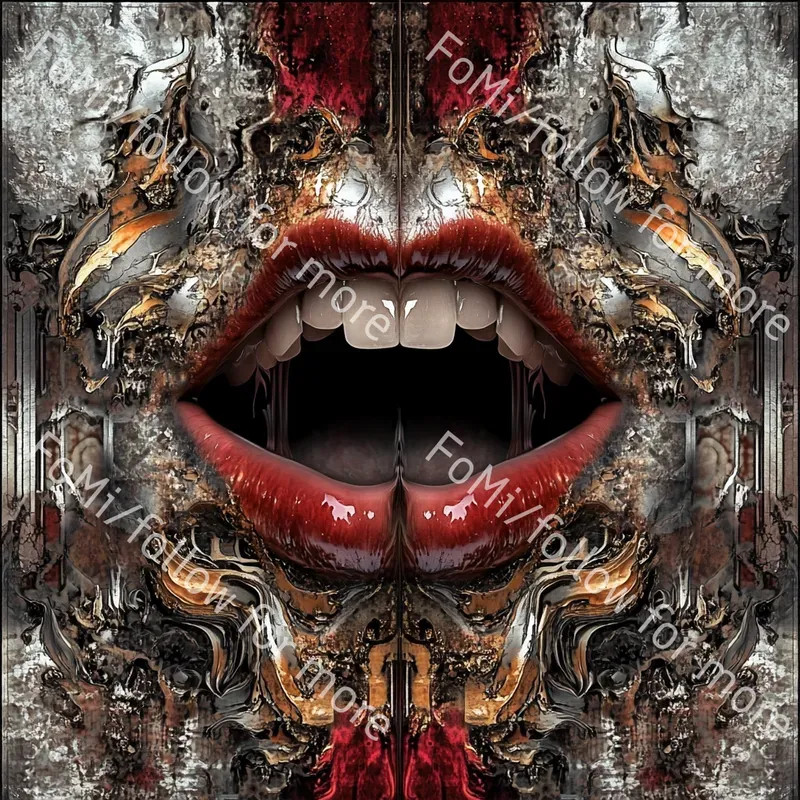 Distorted Horror Pattern Baroque Horror Distorted Romance Art Midjourney Prompt | PromptBase