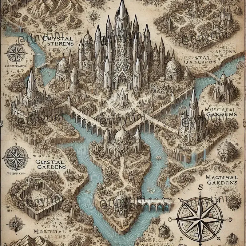 Printable Handdrawn Fantasy Maps DALL·E Prompt | PromptBase