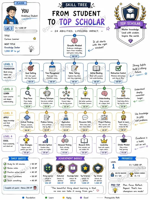 Computer Science Skills Tree Skill Tree Infographics ChatGPT Image Prompt | PromptBase