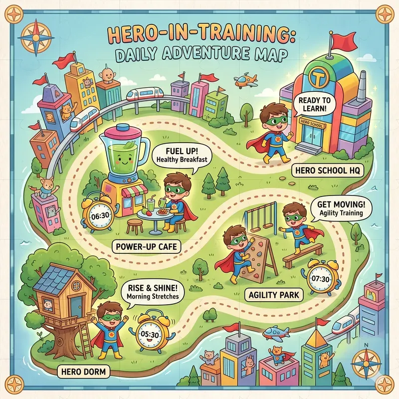 Understanding Maps Routines Kids Routine Adventure Maps Gemini Image Prompt | PromptBase