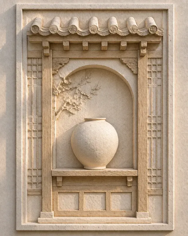 Hanok Panel Ls Hanok Shadow Relief Panels ChatGPT Image Prompt | PromptBase