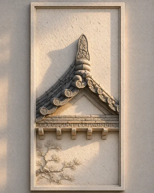 Hanok Panel Ls Hanok Shadow Relief Panels ChatGPT Image Prompt | PromptBase