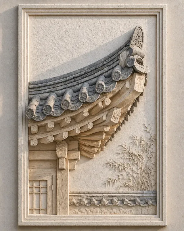 Hanok Panel Ls Hanok Shadow Relief Panels ChatGPT Image Prompt | PromptBase