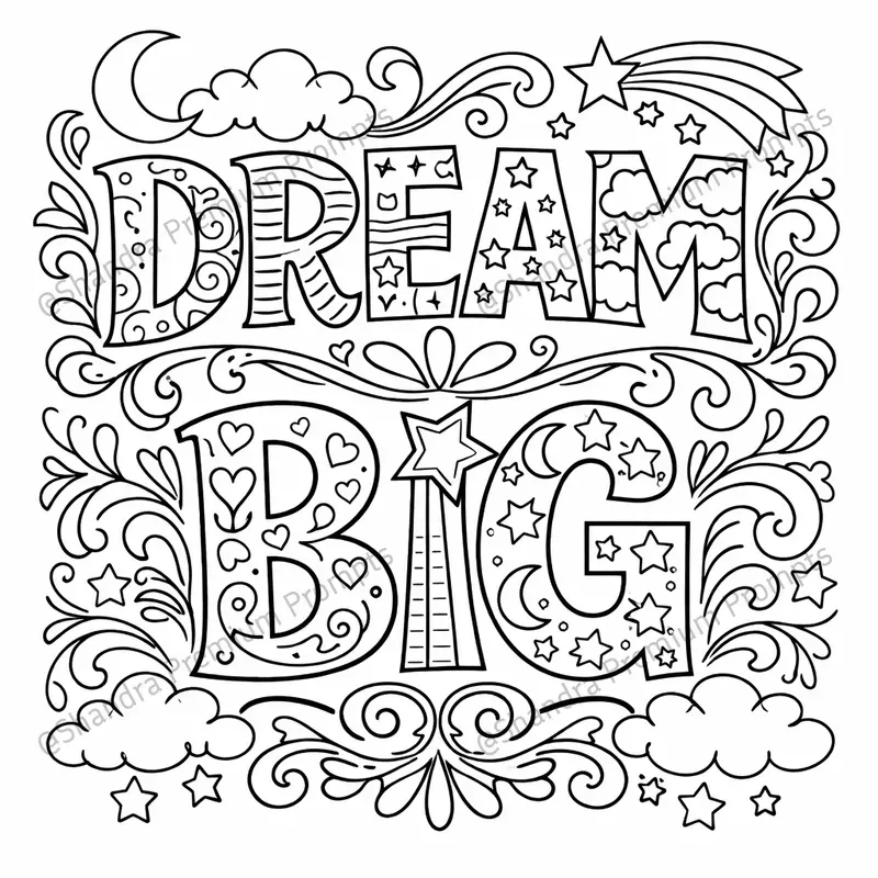 Texta Colouring In Doodle Text Coloring Book Pages For Girls ChatGPT Image Prompt | PromptBase