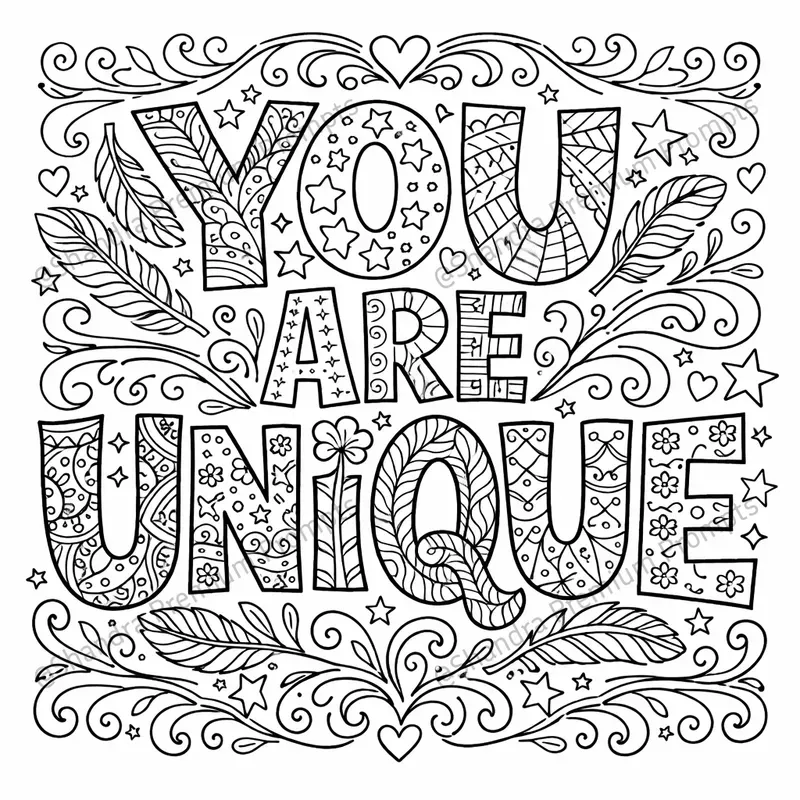 Doodle Text Coloring Book Pages For Girls ChatGPT Image Prompt | PromptBase