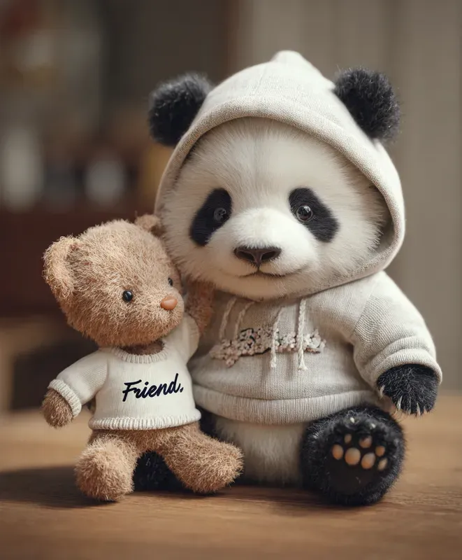 Cozy Baby Animals With Teddy Midjourney Prompt | PromptBase