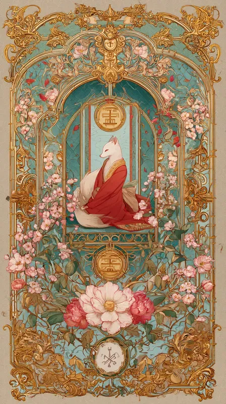 Japanese Rococo Style Japanese Rococo Tarot Cards Midjourney Prompt | PromptBase