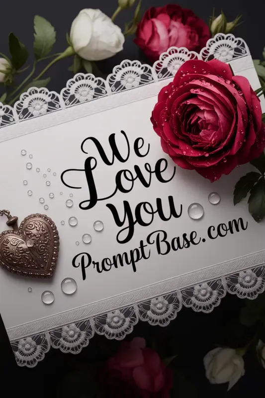 Heartfelt Valentines Day Lace Masterpies Ideogram Prompt | PromptBase
