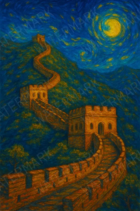 Van Gogh Style Paintings Of Landmarks ChatGPT Image Prompt