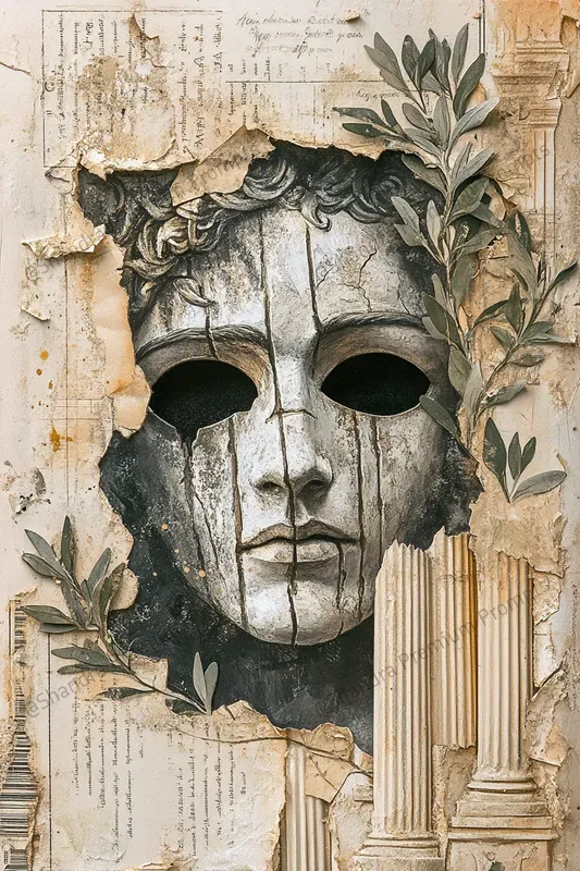 Greek Tragedy Junk Journal Pages Midjourney Prompt | PromptBase