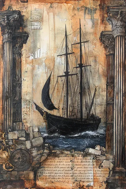 Greek Tragedy Junk Journal Pages Midjourney Prompt | PromptBase