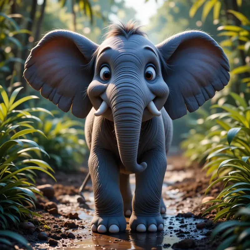 Joyful 3D Animals In Lively Scenes Midjourney Prompt | PromptBase