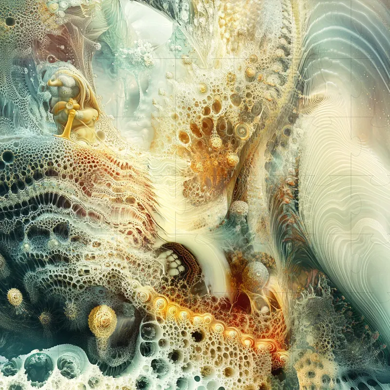 Fractal Echoes Fluid Surrealism Art Midjourney Prompt | PromptBase