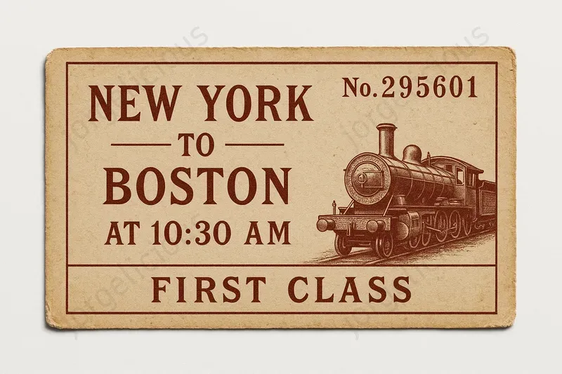 トップス i'm here : 68`s VINTAGE TRAIN TICKET Customizable Vintage Train Tickets ChatGPT Image Prompt