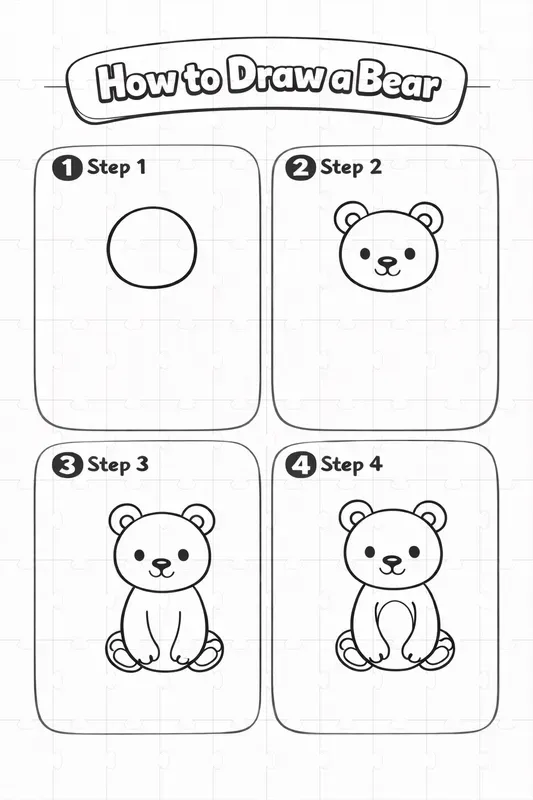 How To Draw 4 Step Worksheets For Kids ChatGPT Image Prompt | PromptBase