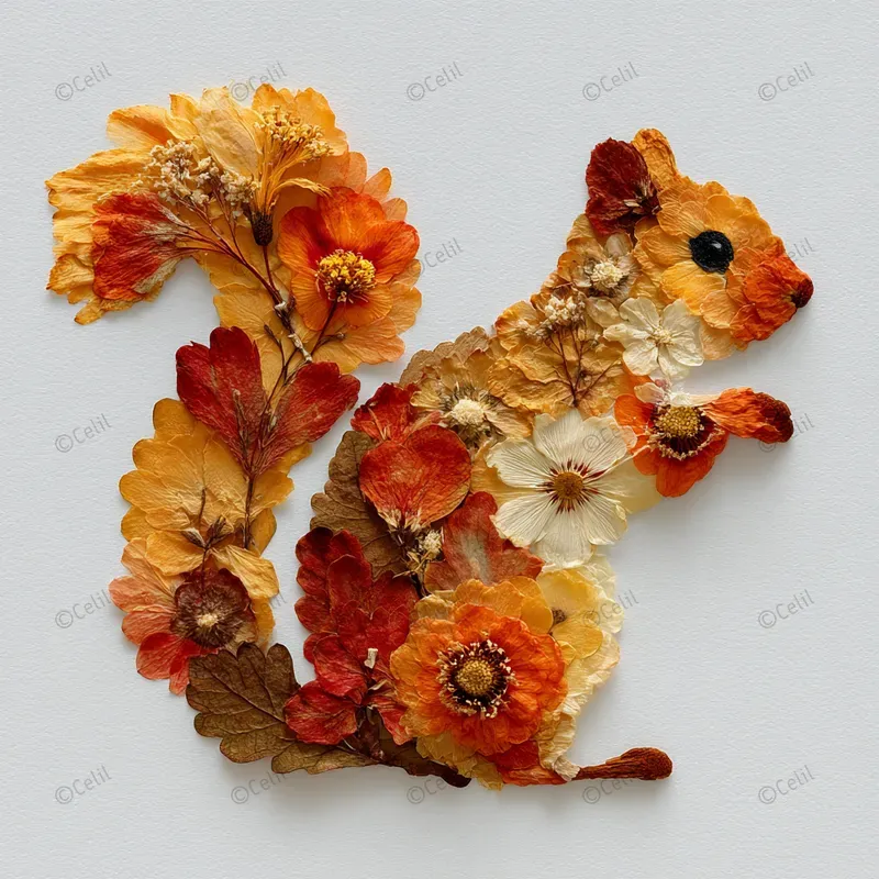 Pressed Flower Animal Art Designs Midjourney Prompt | PromptBase