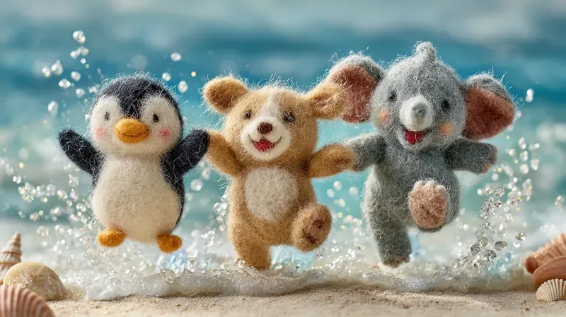 Felt Art Joyful Animal Friends Midjourney Prompt | PromptBase