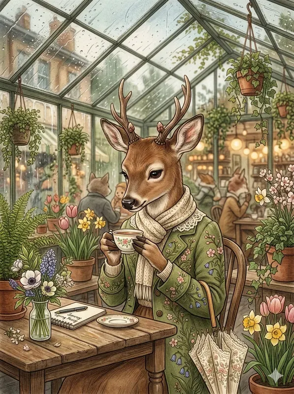 Anthropomorphic Spring Story Scenes Gemini Image Prompt | PromptBase