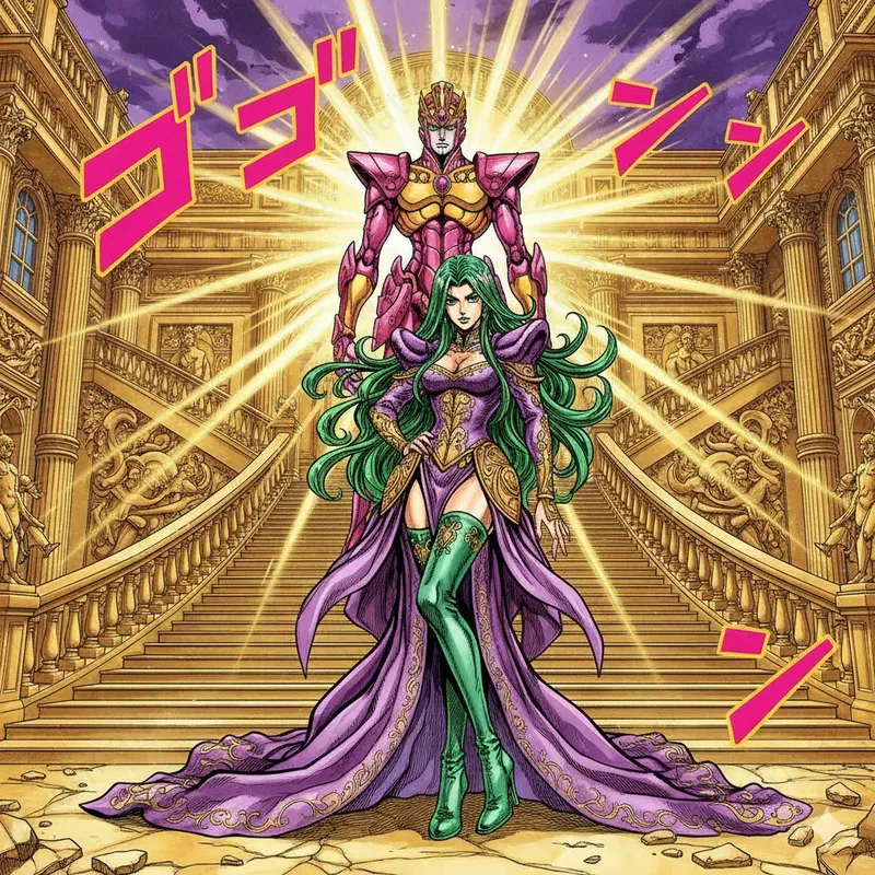 Jojos Bizarre Style Gemini Image Prompt | PromptBase