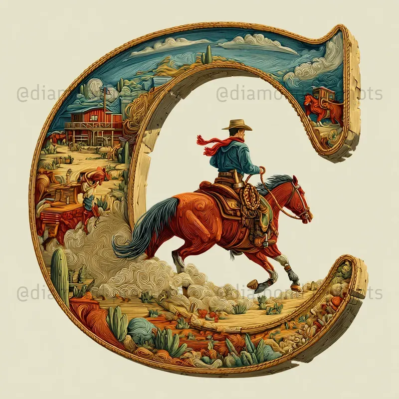 Rodeo Alphabet Letters Midjourney Prompt | PromptBase