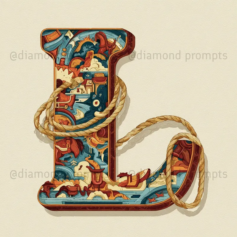 Rodeo Alphabet Letters Midjourney Prompt | PromptBase
