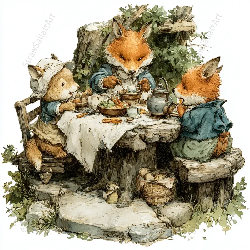 Woodland Kid Storybook Clipart Designs Midjourney Prompt | PromptBase