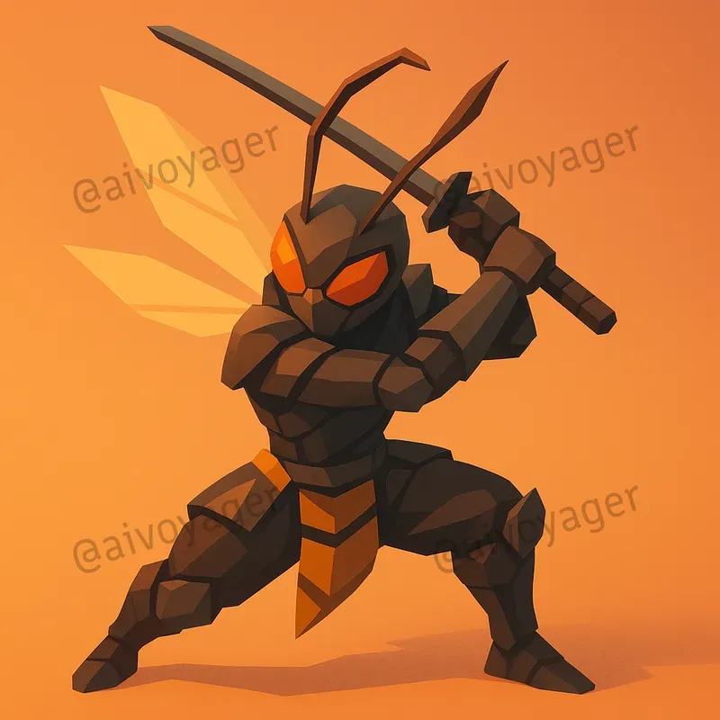 Insect Ninja Low Poly Characters ChatGPT Image Prompt | PromptBase