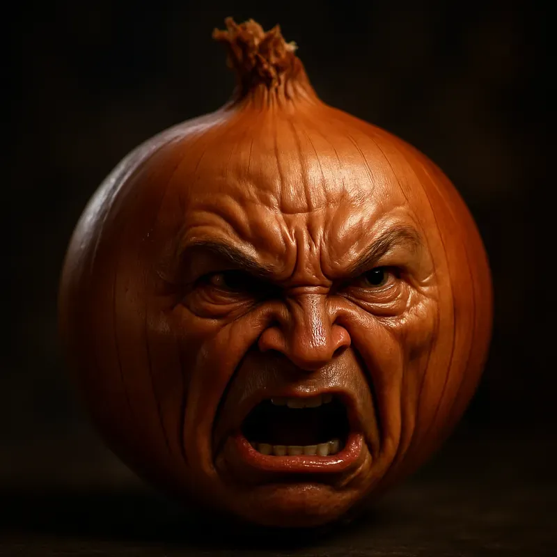 Angry Humanfaced Food Art ChatGPT Image Prompt | PromptBase