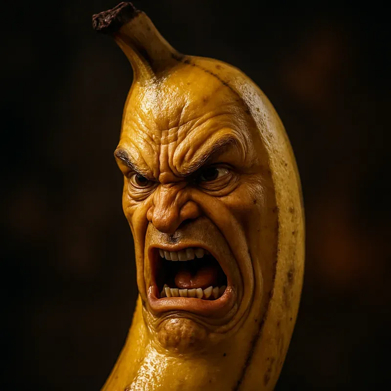 Angry Humanfaced Food Art ChatGPT Image Prompt | PromptBase